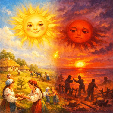 Чому Сонце ввечері червоніє (українська казка)