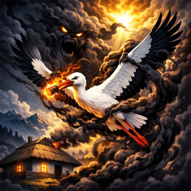 Чому у лелеки чорне крило (українська казка)