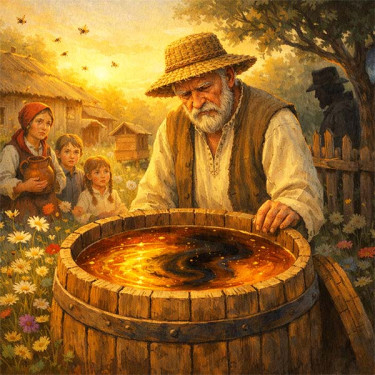 Гірка крапля в золотій бочці (українська казка)