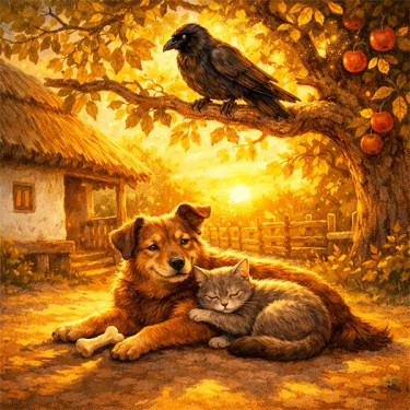 Як кіт із собакою дружбу ділили (українська казка)
