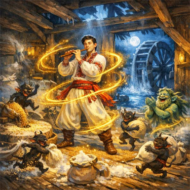 Як сопілка чортів молоти змусила (українська казка) – читати на kazkaua.org Як сопілка чортів молоти змусила (українська казка)